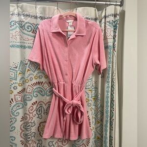 H&M pink terry romper